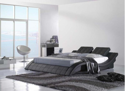Double bed Designer Bed Marriage bed Upholstered bed Bedroom Leather bed new